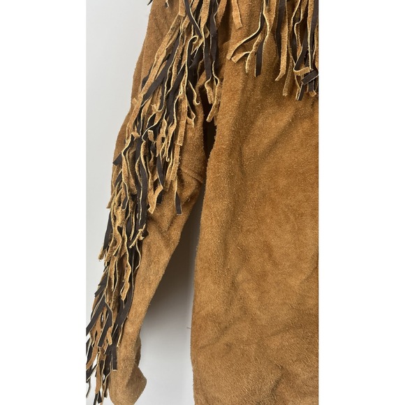 Cocobee Cowboy Western Suede Leather Jacket With Beadwork Tan Men's 5XL - Picture 8 of 10